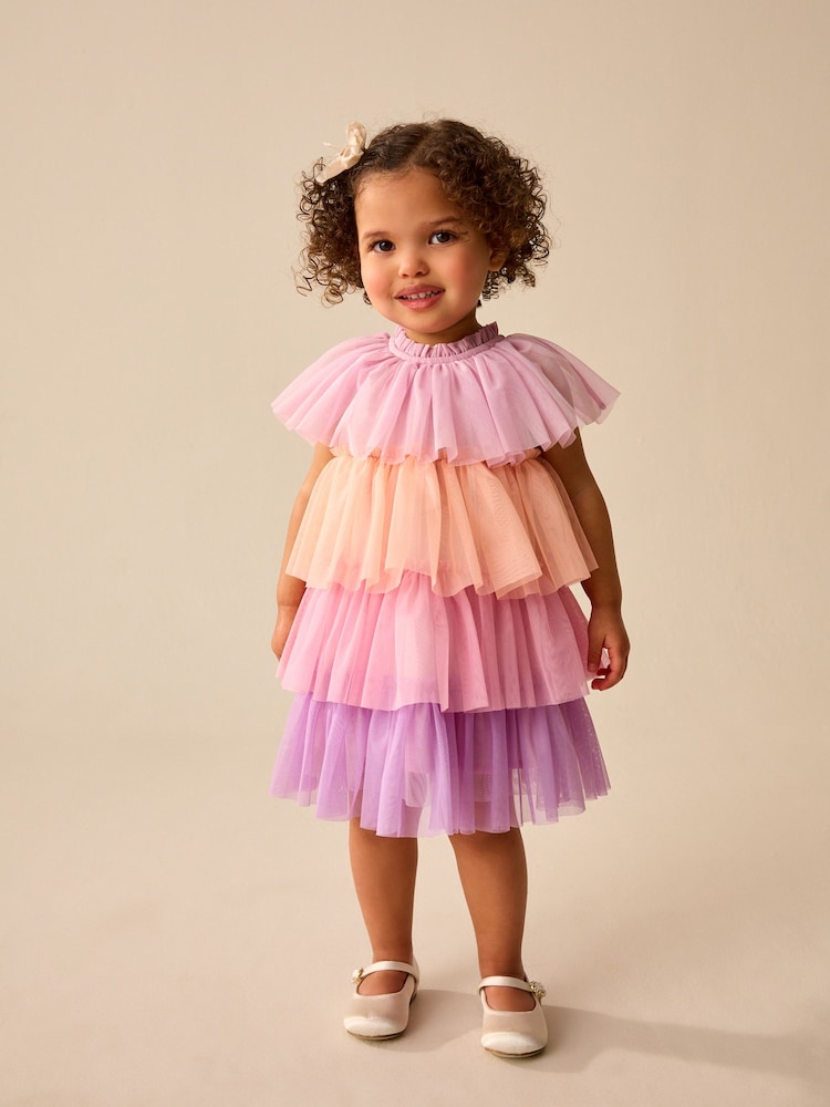 Rosa melocotón - Vestido de fiesta de malla (3 meses-7 años) - Imagen 1 de 8 Rosa melocotón - Vestido de fiesta de malla (3 meses-7 años) - Imagen 1 de 8