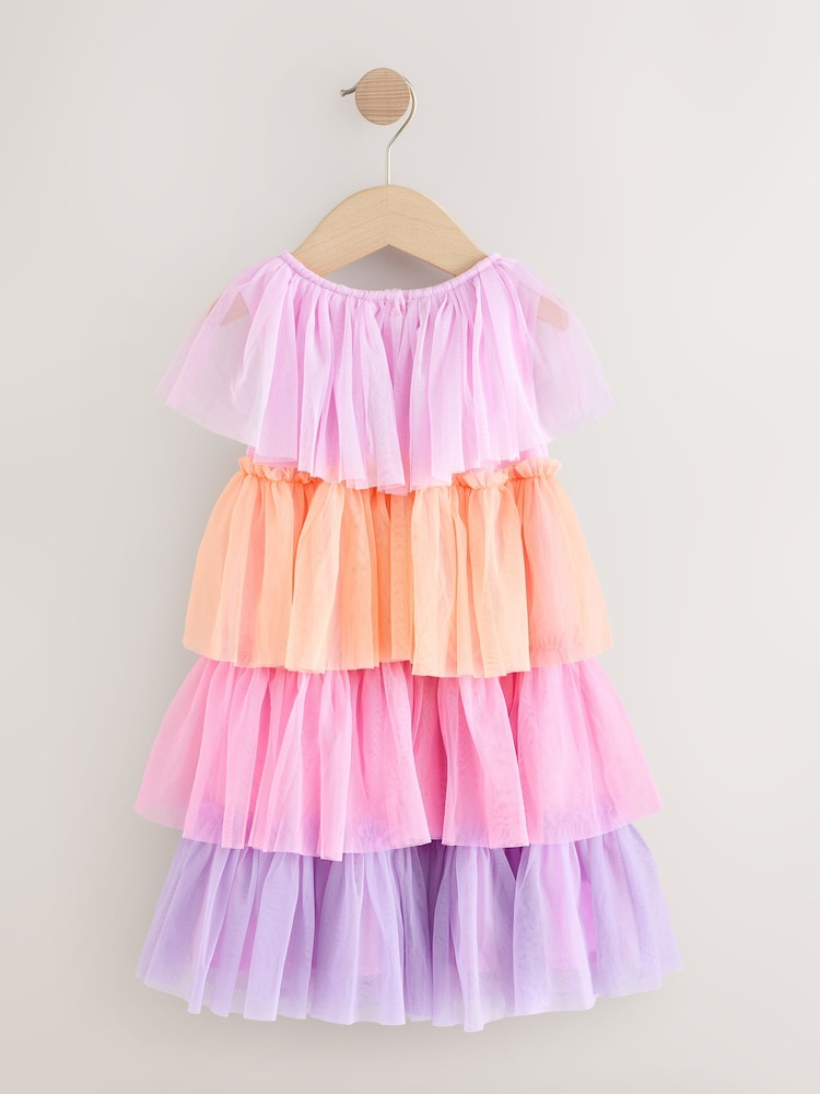Peach Pink Mesh Party Dress (3mths-7yrs) - Image 6 of 8