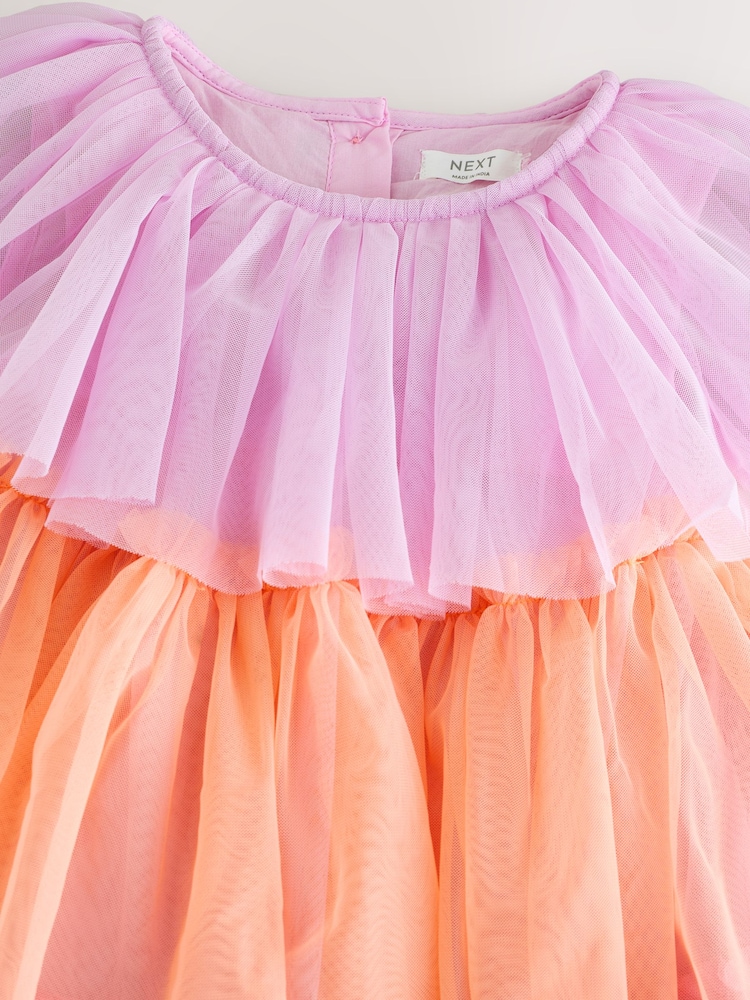 Rosa melocotón - Vestido de fiesta de malla (3 meses-7 años) - Imagen 8 de 8 Rosa melocotón - Vestido de fiesta de malla (3 meses-7 años) - Imagen 8 de 8