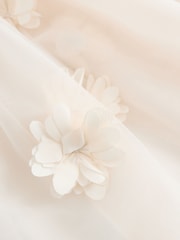 Ecru White Sleeveless Mesh Party Dress (3mths-7yrs) - Image 7 of 8