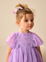 Purple Mesh Scallop Party Dress (3mths-7yrs) - Image 4 of 8