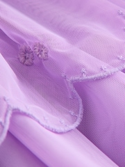 Purple Mesh Scallop Party Dress (3mths-7yrs) - Image 7 of 8