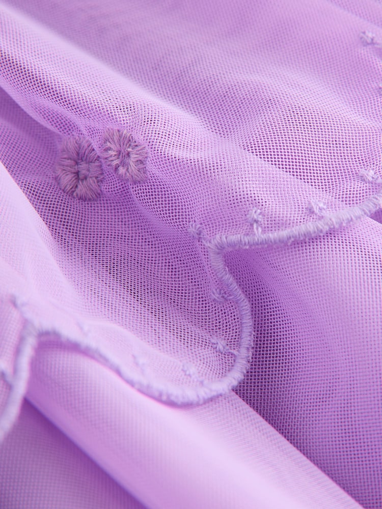 Purple Mesh Scallop Party Dress (3mths-7yrs) - Image 7 of 8