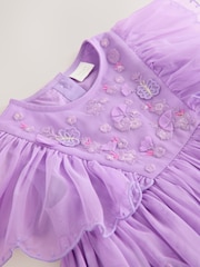 Purple Mesh Scallop Party Dress (3mths-7yrs) - Image 8 of 8