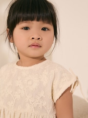 Ecru White Sleeveless Lace Summer Dress (3mths-7yrs) - Image 4 of 8