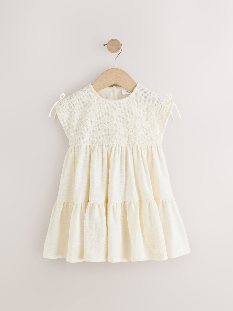 Ecru White Sleeveless Lace Summer Dress (3mths-7yrs) - Image 5 of 8