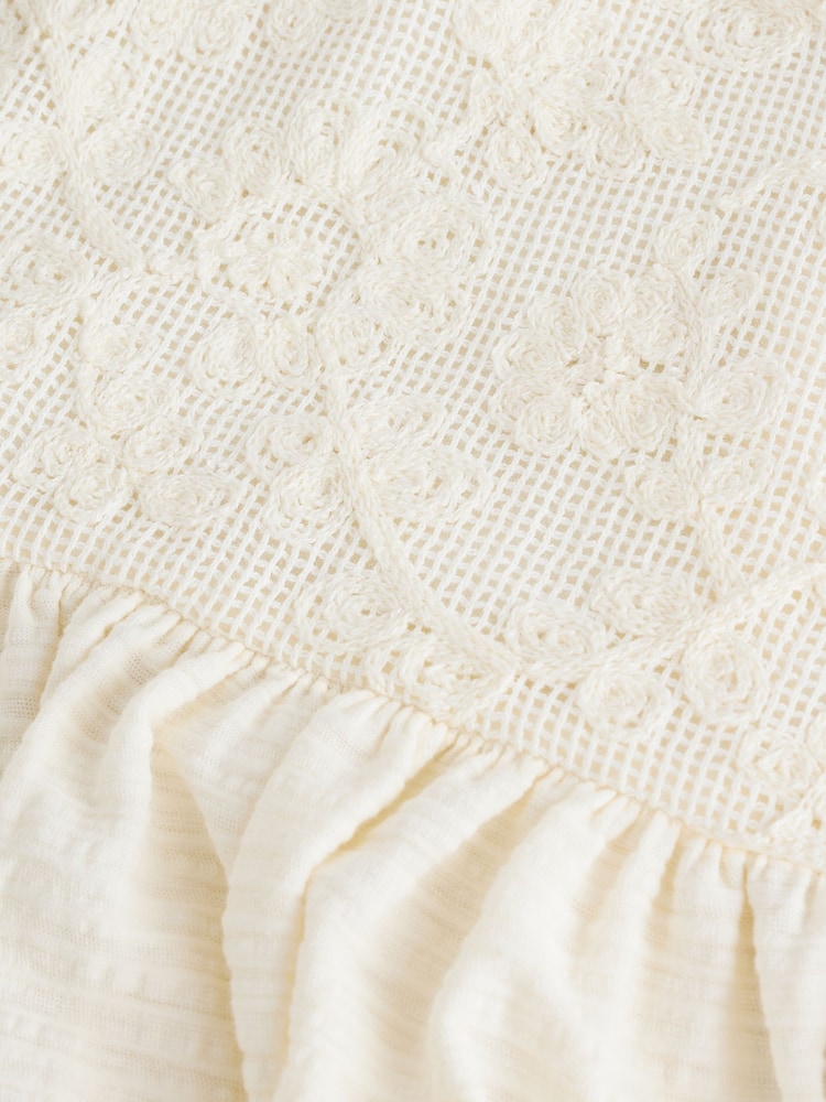 Ecru White Sleeveless Lace Summer Dress (3mths-7yrs) - Image 7 of 8