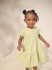 Sage Green Sleeveless Lace Summer Dress (3mths-7yrs) - Image 1 of 8