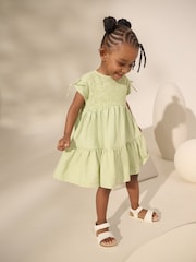 Sage Green Sleeveless Lace Summer Dress (3mths-7yrs) - Image 2 of 8