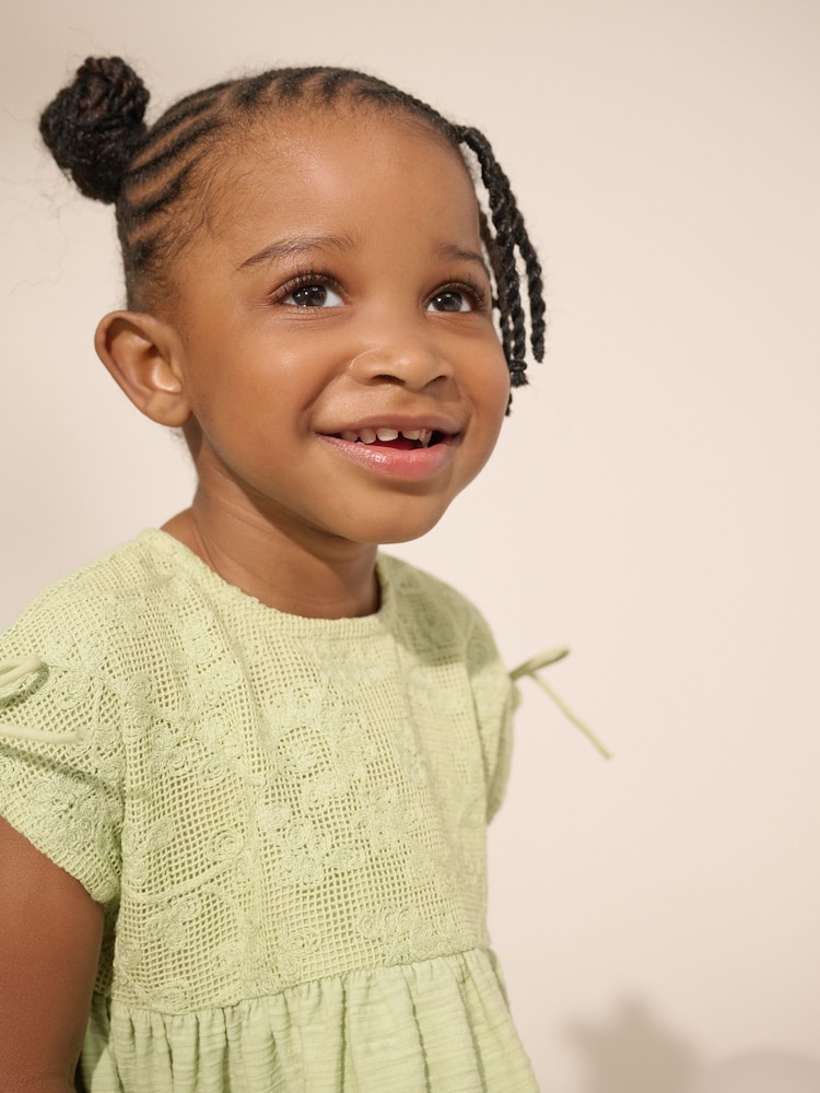 Sage Green Sleeveless Lace Summer Dress (3mths-7yrs) - Image 4 of 8
