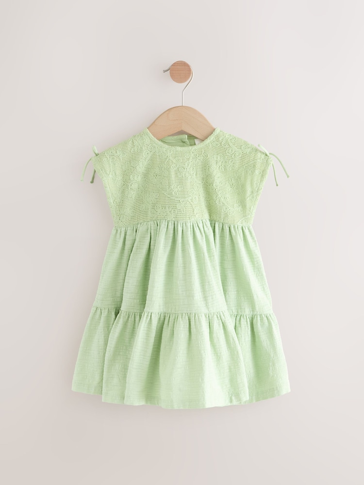 Sage Green Sleeveless Lace Summer Dress (3mths-7yrs) - Image 5 of 8