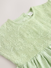 Sage Green Sleeveless Lace Summer Dress (3mths-7yrs) - Image 7 of 8