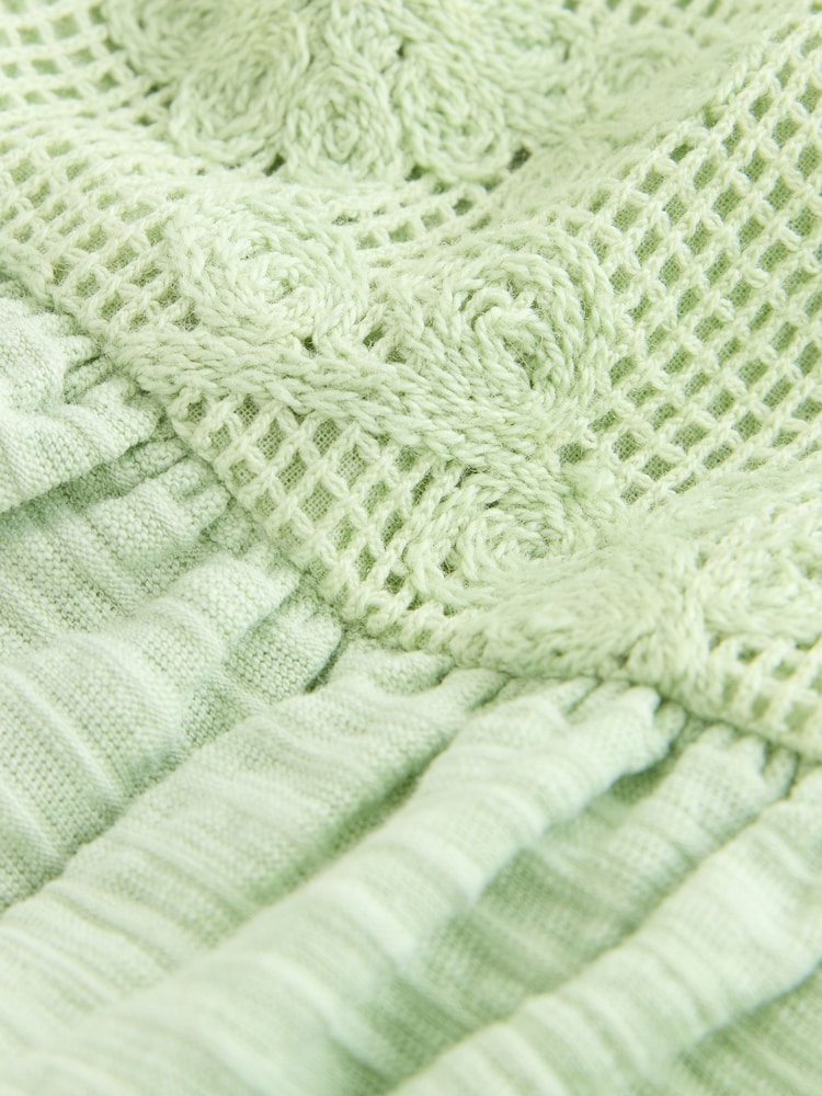 Sage Green Sleeveless Lace Summer Dress (3mths-7yrs) - Image 8 of 8