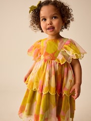 Print Mesh Scallop Party Dress (3mths-7yrs) - Image 1 of 8