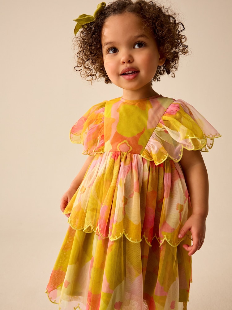 Estampado - Mesh Scallop Party Dress (3mths-7yrs) - Imagen 1 de 8 Estampado - Mesh Scallop Party Dress (3mths-7yrs) - Imagen 1 de 8