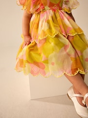 Print Mesh Scallop Party Dress (3mths-7yrs) - Image 4 of 8