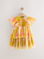 Print Mesh Scallop Party Dress (3mths-7yrs) - Image 5 of 8