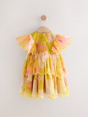 Print Mesh Scallop Party Dress (3mths-7yrs) - Image 6 of 8