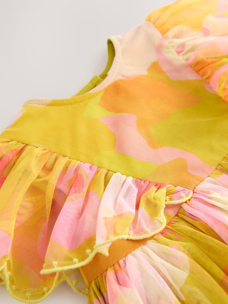 Print Mesh Scallop Party Dress (3mths-7yrs) - Image 8 of 8