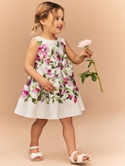 Ecru White Sleeveless Floral Party Dress (3mths-7yrs) - Image 2 of 8