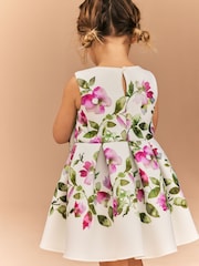 Ecru White Sleeveless Floral Party Dress (3mths-7yrs) - Image 3 of 8