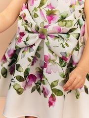 Ecru White Sleeveless Floral Party Dress (3mths-7yrs) - Image 4 of 8