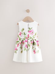 Ecru White Sleeveless Floral Party Dress (3mths-7yrs) - Image 6 of 8