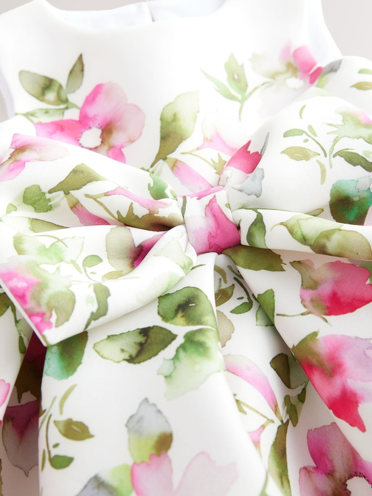 Ecru White Sleeveless Floral Party Dress (3mths-7yrs) - Image 7 of 8