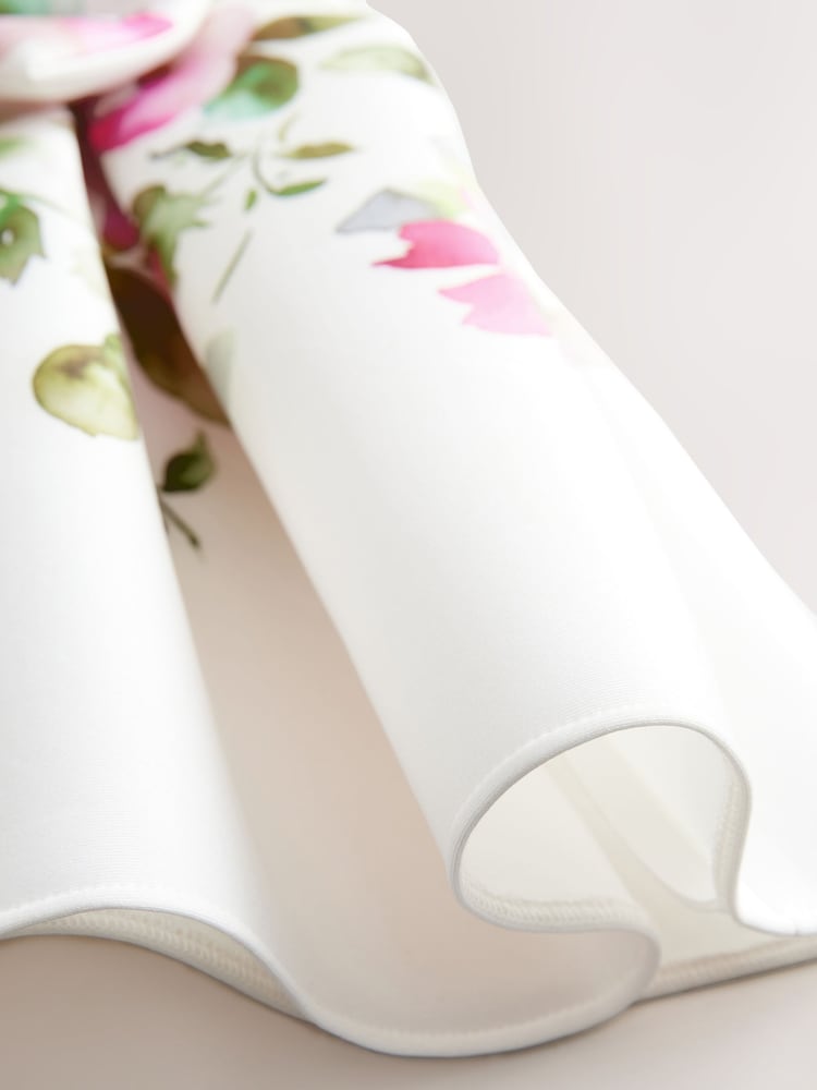 Ecru White Sleeveless Floral Party Dress (3mths-7yrs) - Image 8 of 8