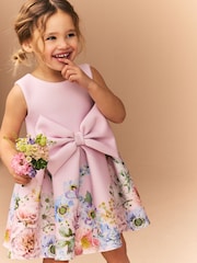 Pink Sleeveless Floral Party Dress (3mths-7yrs) - Image 1 of 9