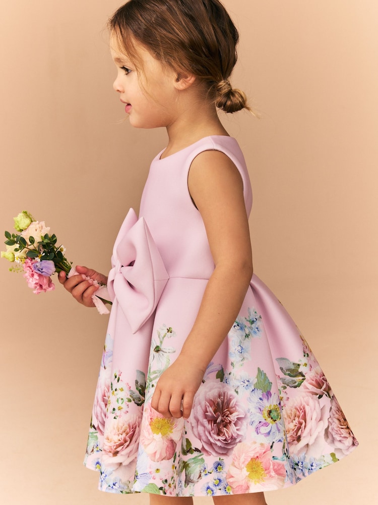 Pink Sleeveless Floral Party Dress (3mths-7yrs) - Image 4 of 9