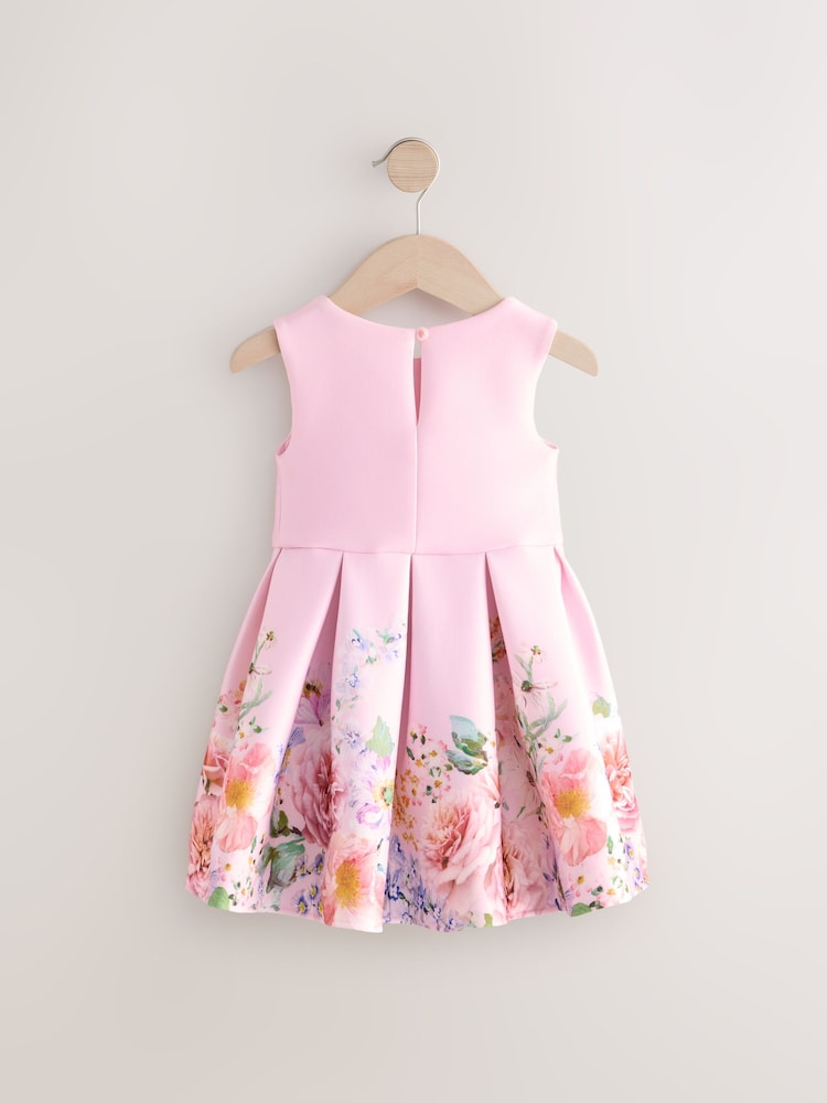Pink Sleeveless Floral Party Dress (3mths-7yrs) - Image 6 of 9