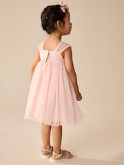 Pink Sleeveless Mesh Party Dress (3mths-7yrs) - Image 2 of 8