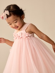 Pink Sleeveless Mesh Party Dress (3mths-7yrs) - Image 4 of 8
