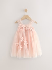Pink Sleeveless Mesh Party Dress (3mths-7yrs) - Image 5 of 8