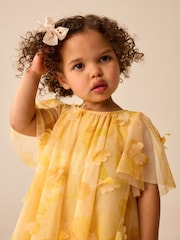Yellow Short Sleeve Mesh Butterfly Dress (3mths-7yrs) - Image 4 of 8