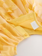 Yellow Short Sleeve Mesh Butterfly Dress (3mths-7yrs) - Image 8 of 8