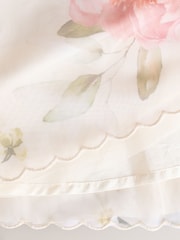 Pink Floral Short Sleeve Mesh Party Dress (3mths-7yrs) - Image 9 of 10