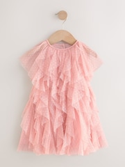 Pink Sleeveless Mesh Party Dress (3mths-7yrs) - Image 5 of 8