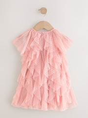Pink Sleeveless Mesh Party Dress (3mths-7yrs) - Image 6 of 8