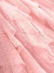 Pink Sleeveless Mesh Party Dress (3mths-7yrs) - Image 7 of 8