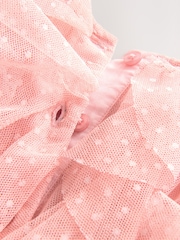 Pink Sleeveless Mesh Party Dress (3mths-7yrs) - Image 8 of 8