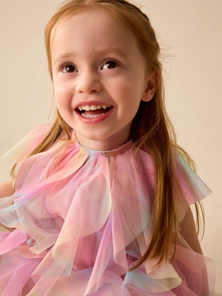 Rainbow Sleeveless Mesh Party Dress (3mths-7yrs) - Image 3 of 8