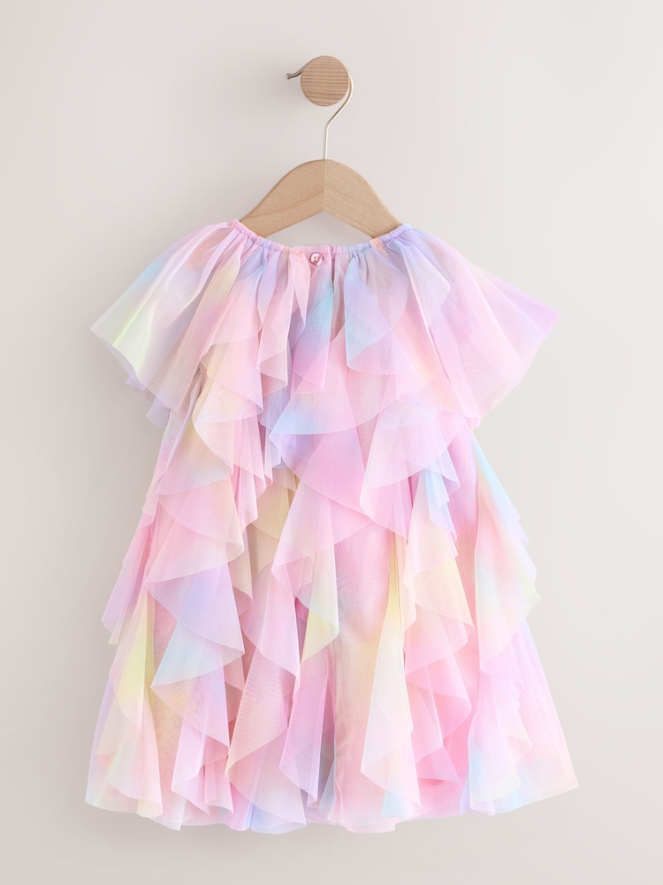 Rainbow Sleeveless Mesh Party Dress (3mths-7yrs) - Image 5 of 8