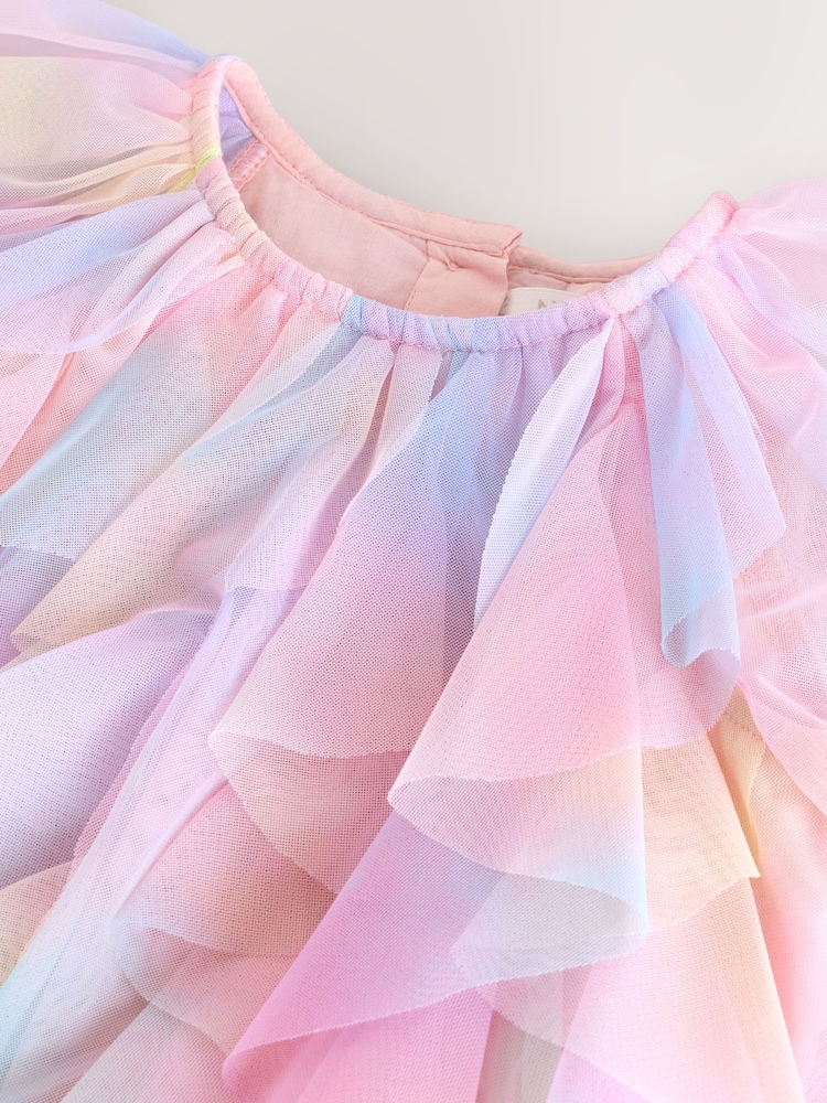 Rainbow Sleeveless Mesh Party Dress (3mths-7yrs) - Image 6 of 8