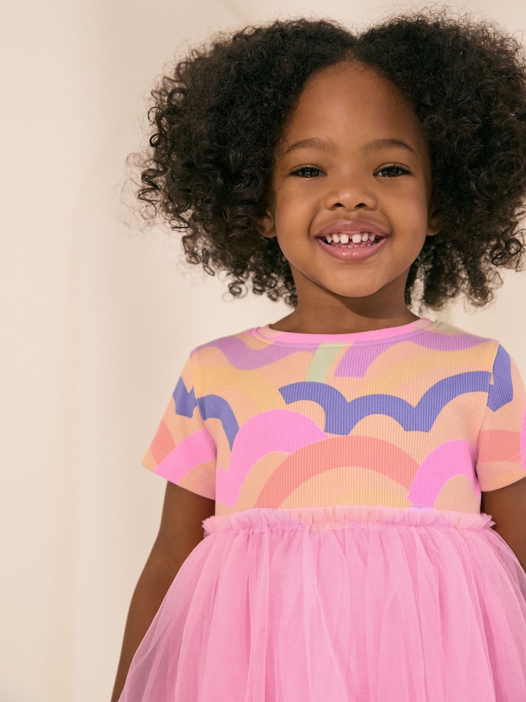 Rainbow Pink Mesh Party Dress (3mths-7yrs) - Image 2 of 8