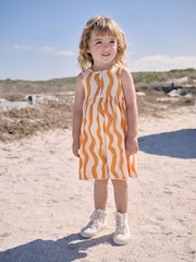 Orange/Ecru Stripe Jersey Playsuit (3mths-7yrs) - Image 1 of 7