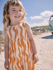 Orange/Ecru Stripe Jersey Playsuit (3mths-7yrs) - Image 2 of 7