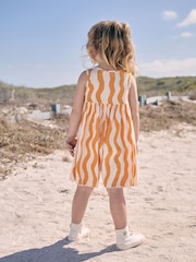 Orange/Ecru Stripe Jersey Playsuit (3mths-7yrs) - Image 3 of 7