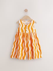 Orange/Ecru Stripe Jersey Playsuit (3mths-7yrs) - Image 4 of 7